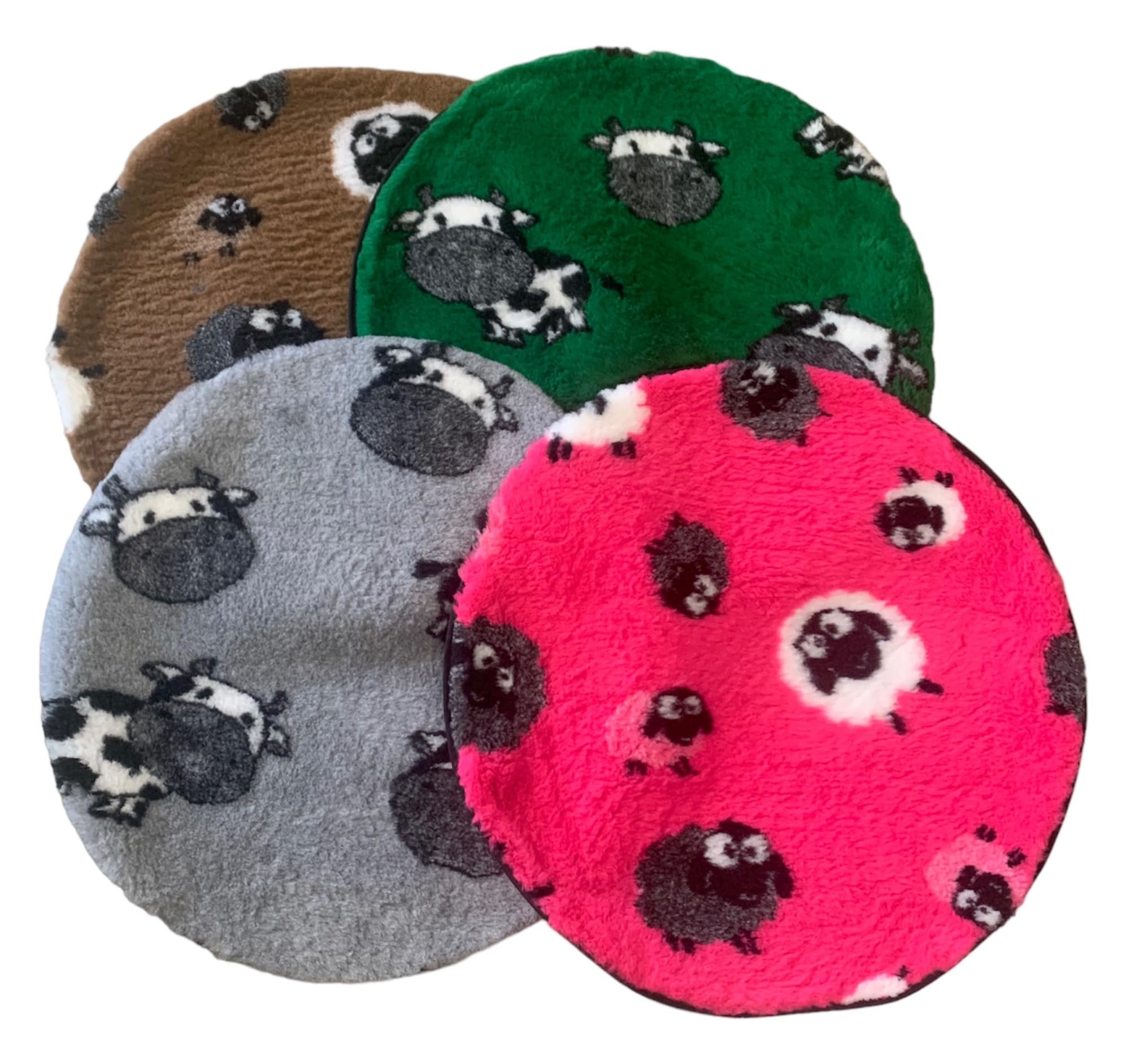 PnH Veterinary Bedding ® NON SLIP - CIRCLE BED - BINDED For Strength With A Tidy Finish. Vet Bedding Mats From Our CLASSIC Range. COWS or SHEEP - ANIMAL DESIGN VET BED (100cm Circle, Brown Sheep)