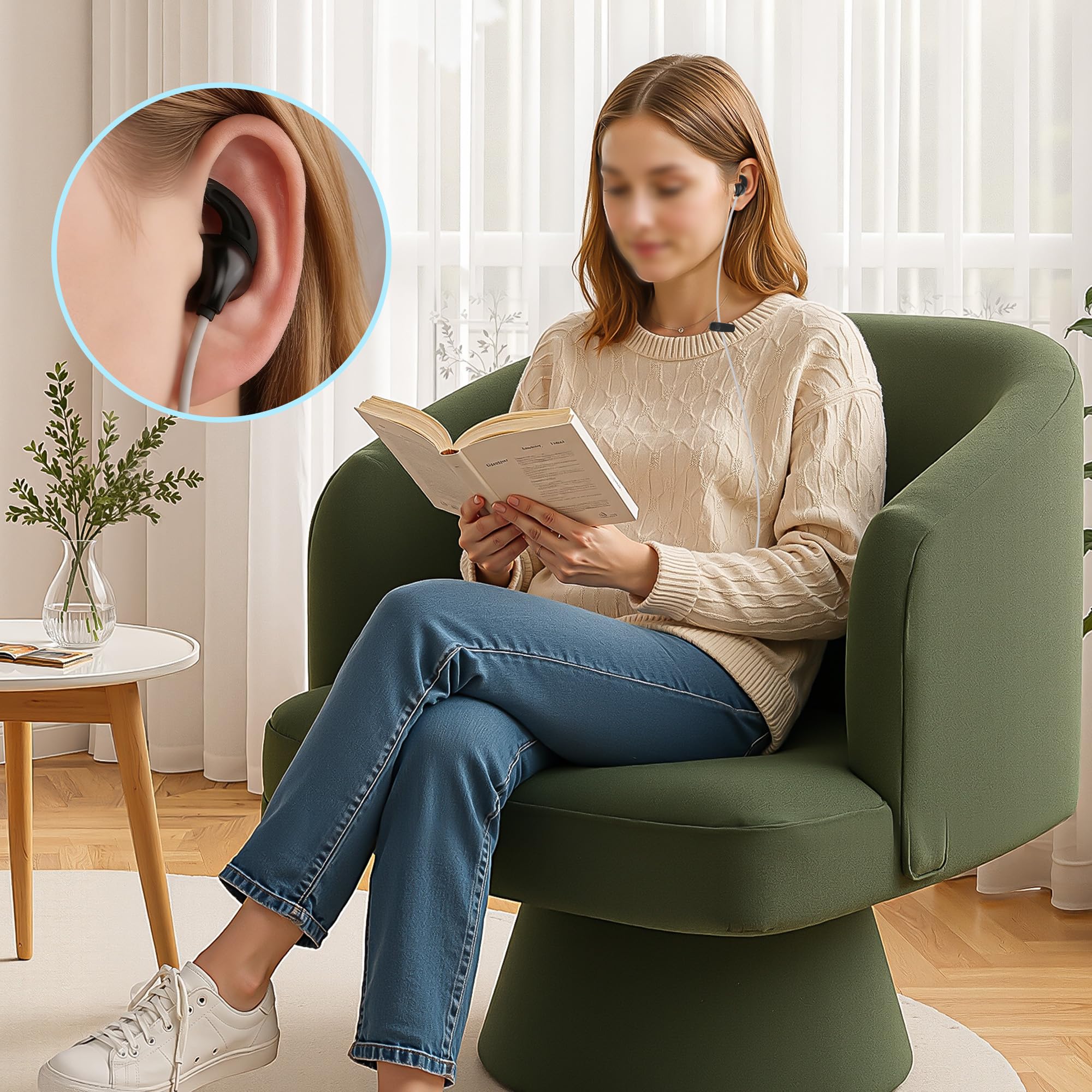 Vagus Nerve Stimulation Plug d'oreille vers connecteur avec flacon pulvérisateur et 2 embouts d'oreille remplaçables
