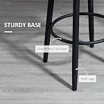 HOMCOM Bar Tabourets à barres de hauteur Ensemble de 2, 360° Tabourets pivotants, Chaise de bar rembourrée extra-tall avec 30" Hauteur du siège et jambes en acier, gris charbon