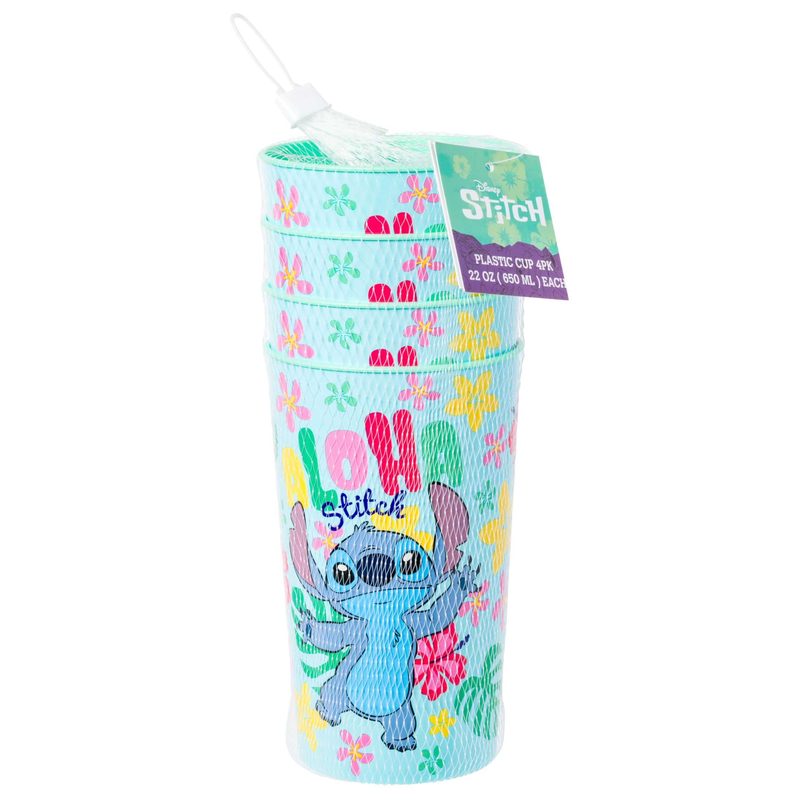 Gobelets Stitch vaisselle réutilisable plastique 650 ml anniversaire enfant