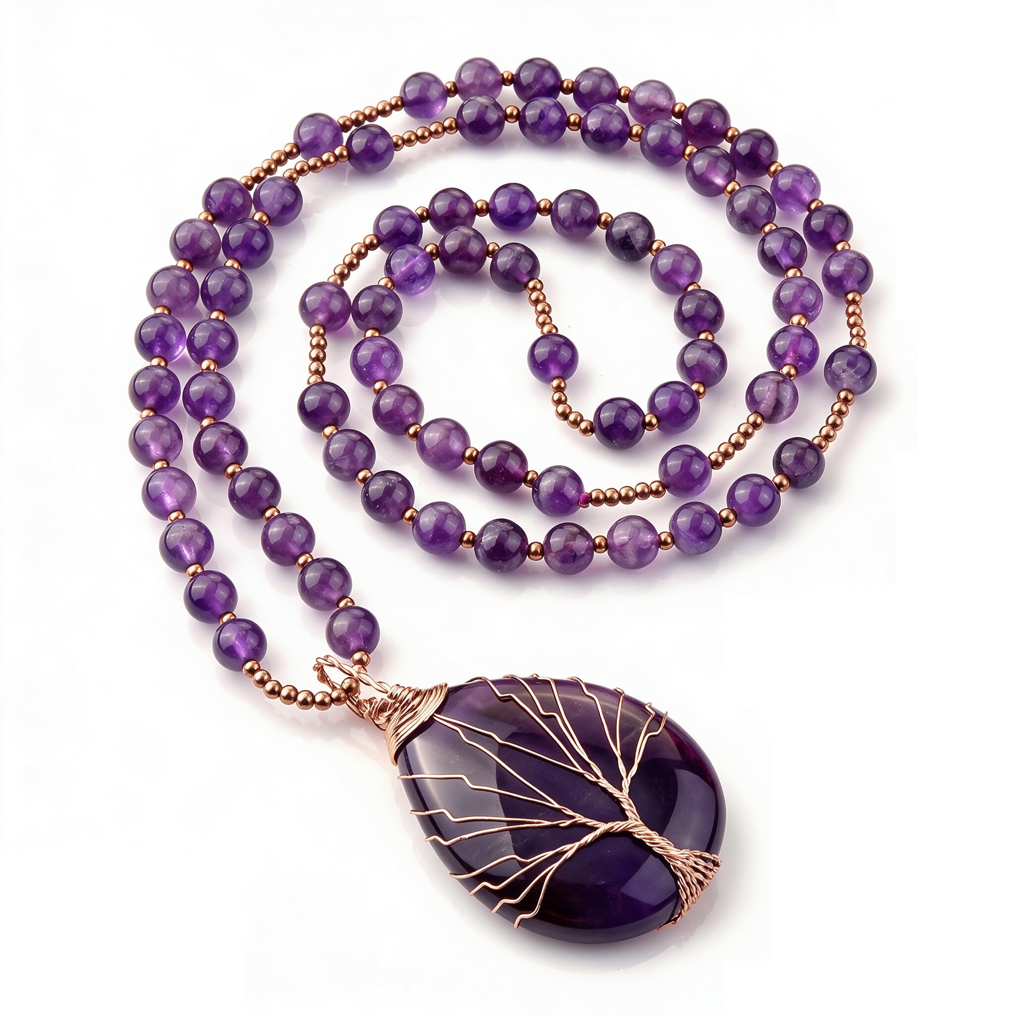 Top Plaza Healing Amethyst Crystal Necklaces for Women
