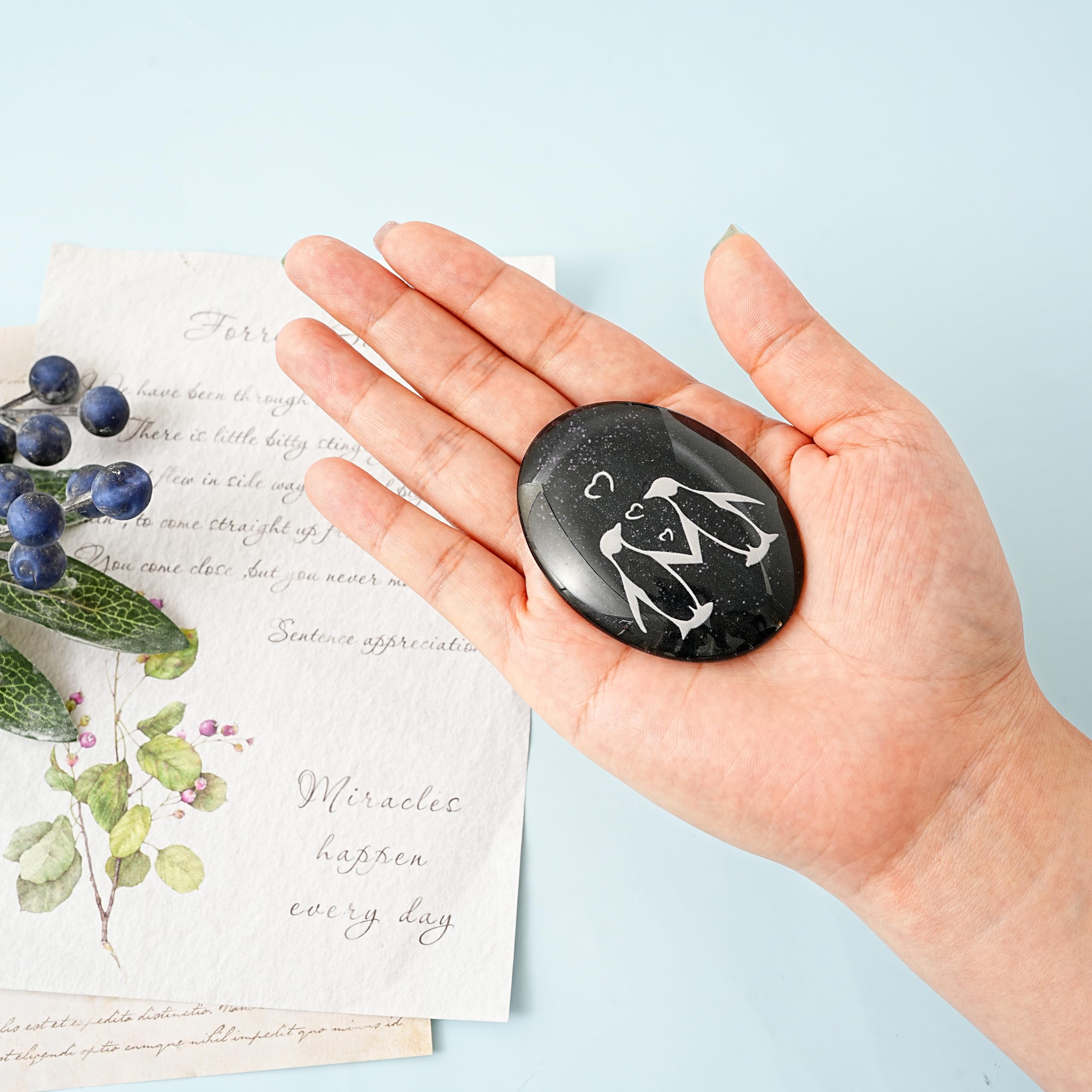 Regalo Aniversario Pareja Pingüino Piedra Originales para Hombre Mujer