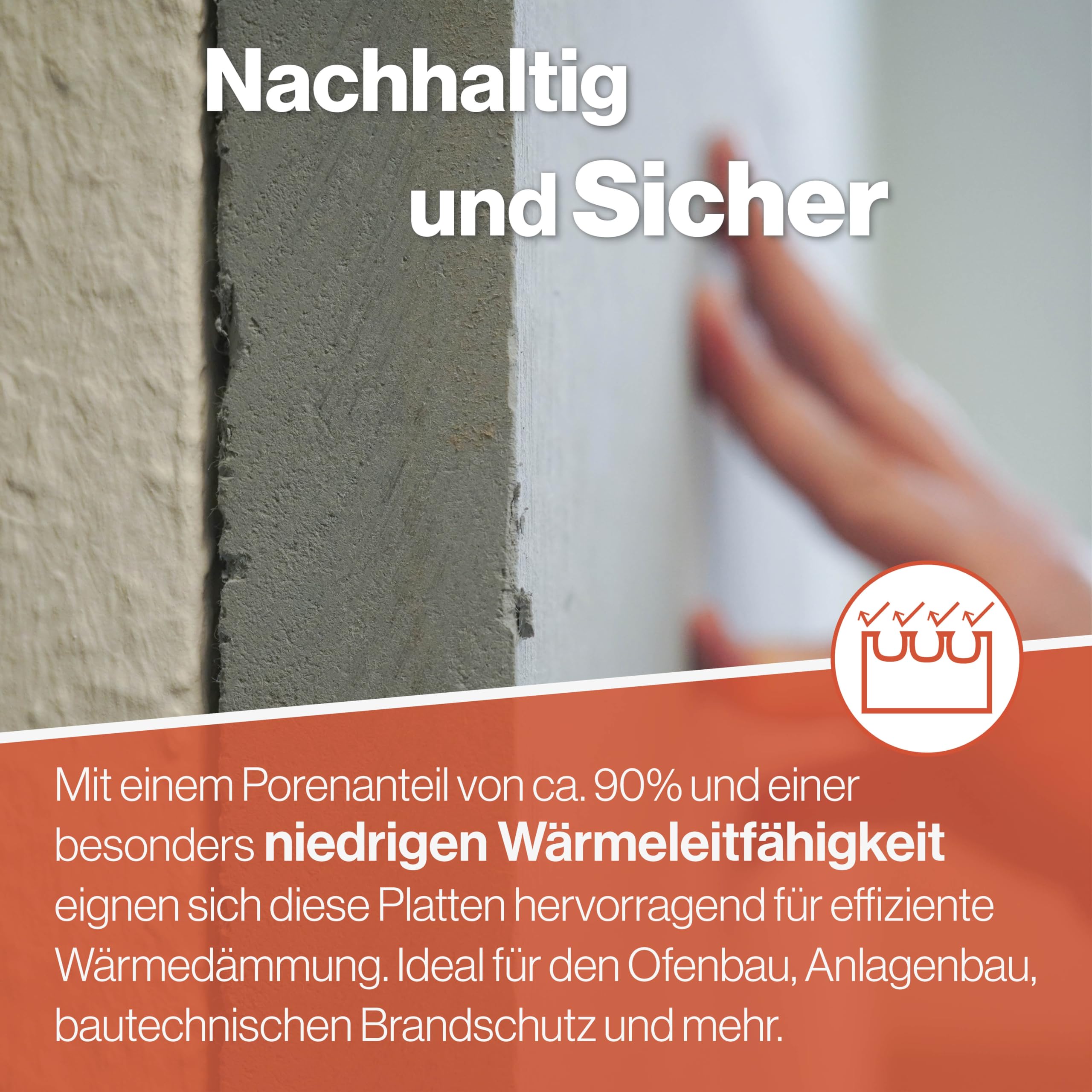Feuerfest 123 - Kalziumsilikatplatte [500x610x20 mm | 3 Stück] - Dämmung Verkleidung Öfen & Kamine - Dämmplatte Klimaplatte niedrige Wärmeleitfähigkeit - 1.000 °C hitzebeständig - Wärmedämmplatte