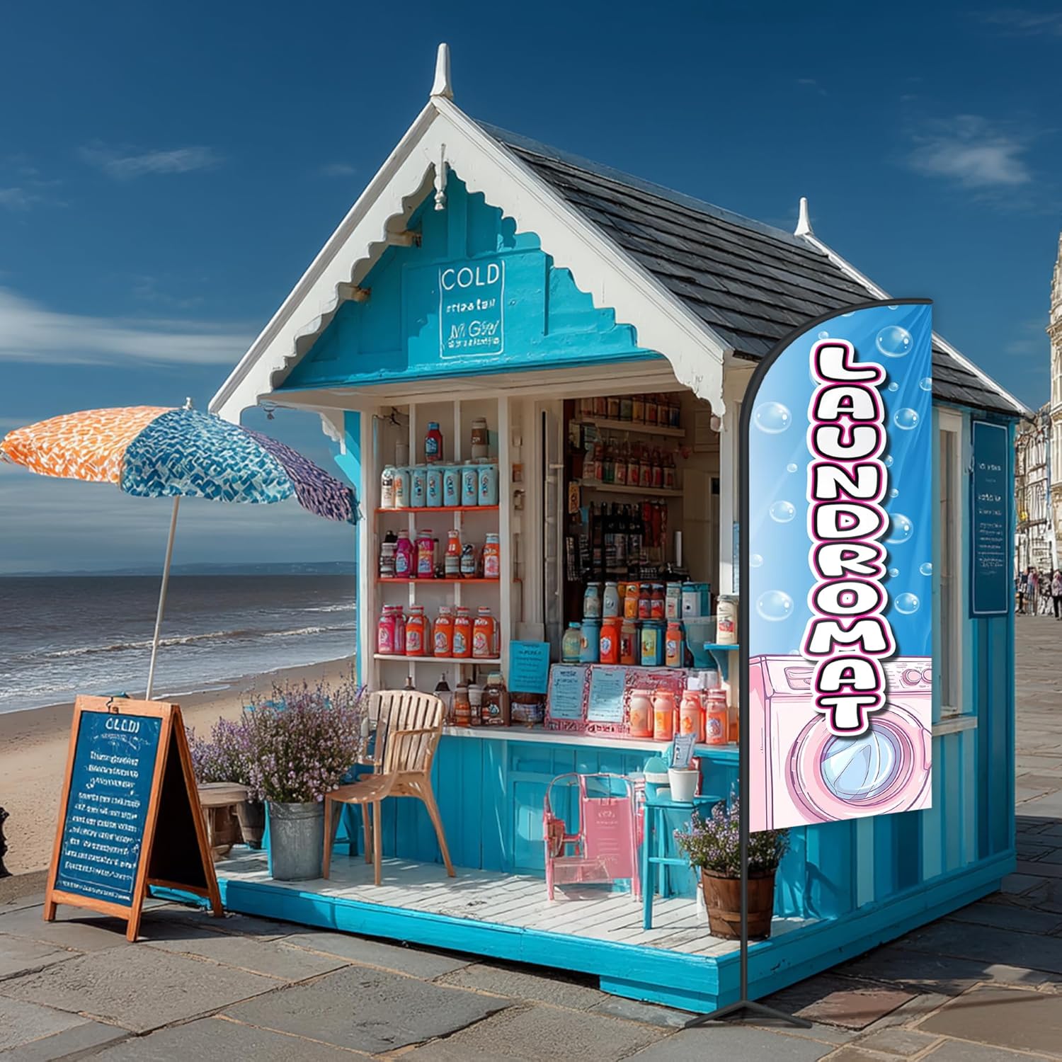 Laundromat Feather Flag for Business Advertising 6 FT Swooper Flag for Storefronts Retailers Shops Food Trucks Events and Fairs (Flagpole Not Included) - Image 6