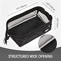 Vista 2 de ZIPIT: Lenny Pencil Case - Mesh Black - Large Storage Capacity Zipper Pouch, Makeup-Stationery Bag, School-Travel, Washable Quick Dry, Kid-Teen-Adult
