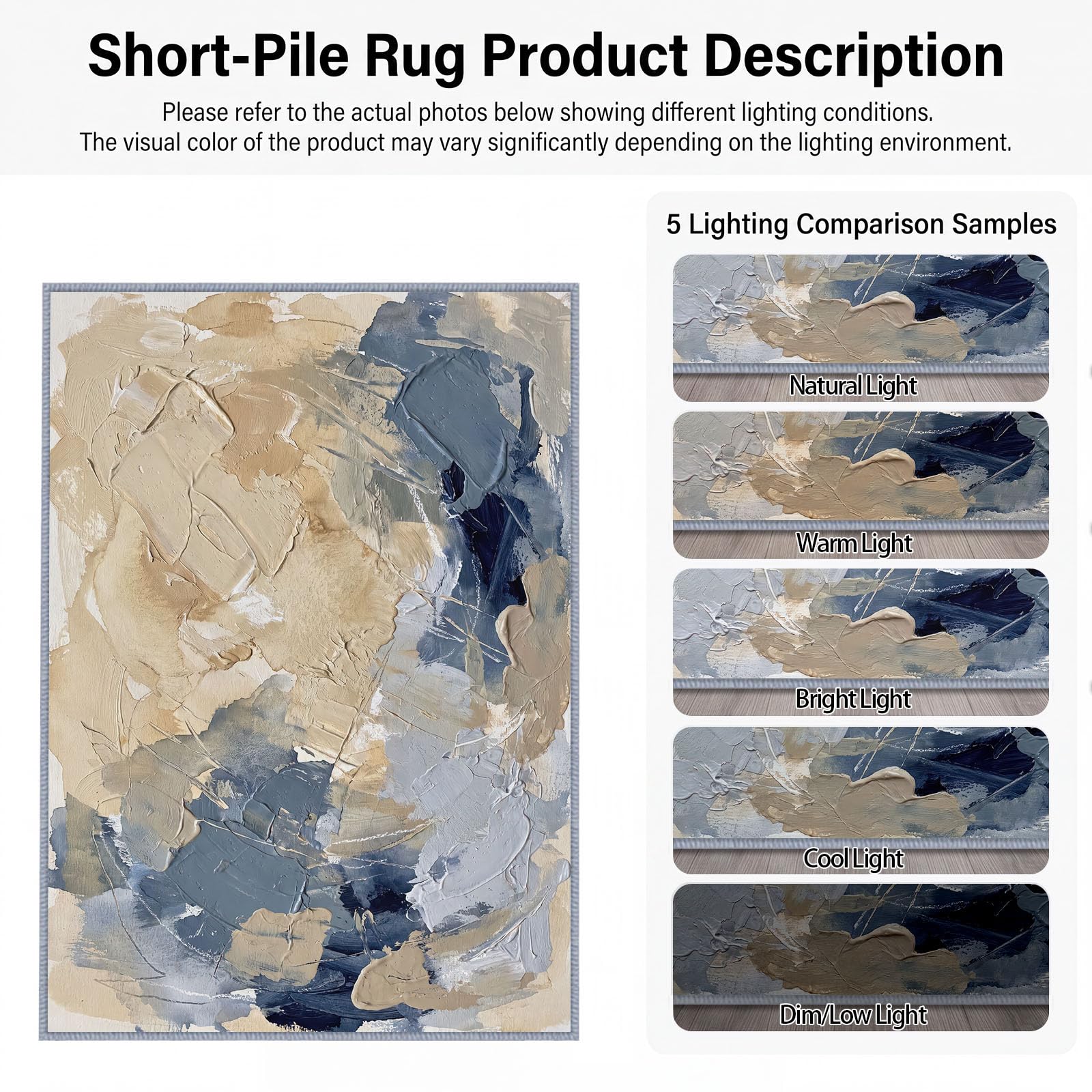 Générique Tapis Bloc De Couleur Pigment d’intérieur Durable, Facile à Nettoyer 200x300 cm, Moderne Art Abstrait Tapis pour Salon, Chambre, Cuisine ou entrée