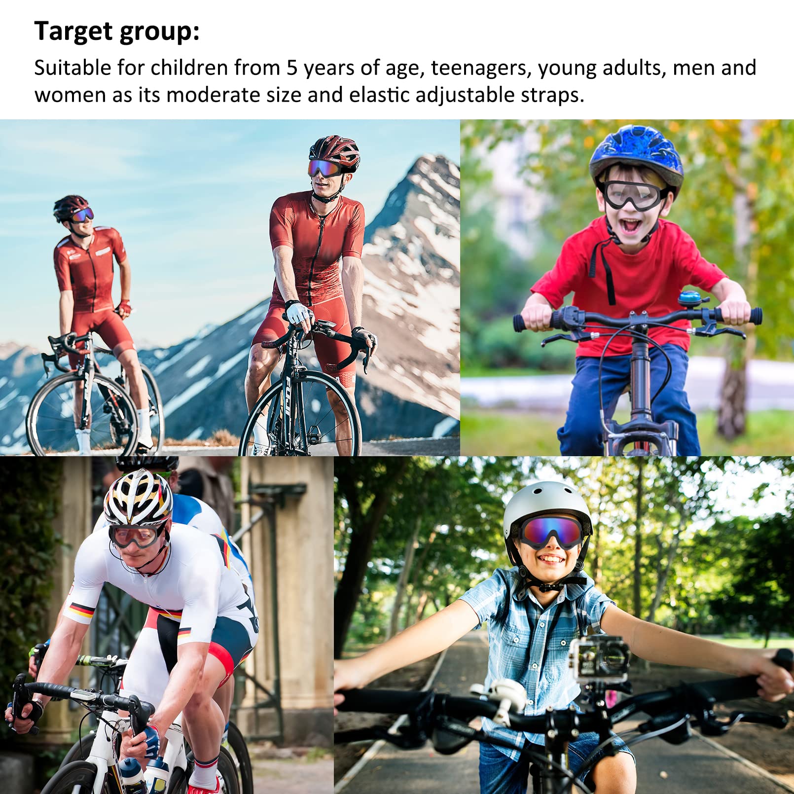 Gafas de motocicleta para niños, paquete de 2 gafas de carreras todoterreno para niños
