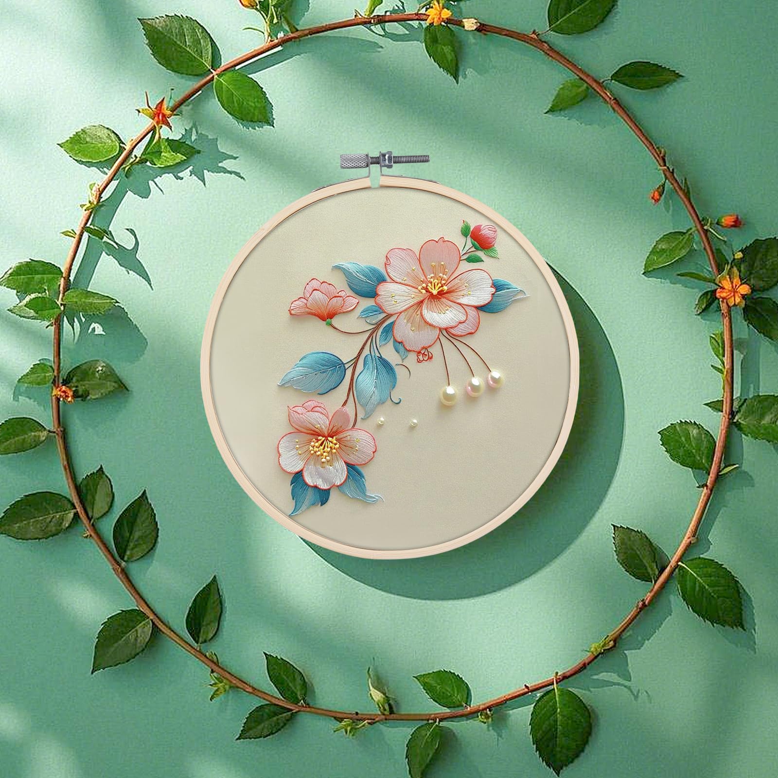 SENJEOK 40 aros de bordado pequeños de 15 cm, círculo de bordado de 15 cm, anillo de punto de cruz para punto de cruz, manualidades, costura práctica