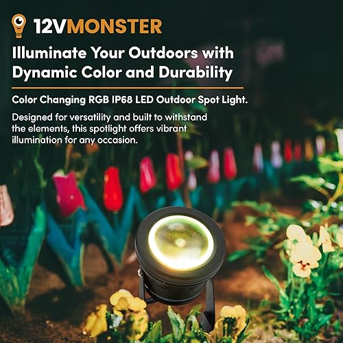 Miniatura 3 de 12Vmonster Luz LED RGB IP68 que cambia de color para exteriores, iluminación de jardín impermeable de 12 V 10 W, iluminación de paisaje multicolor