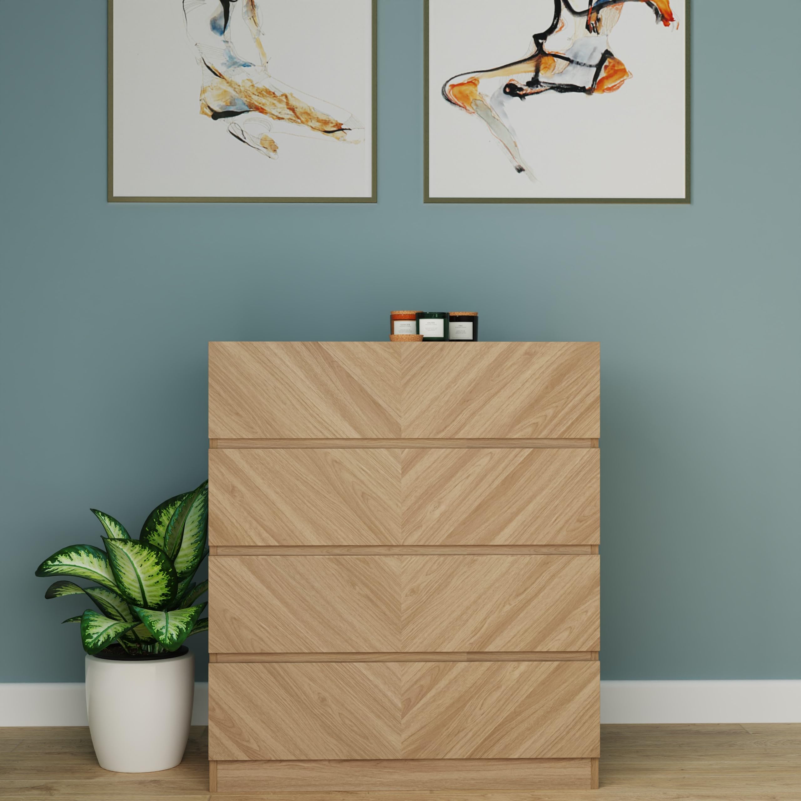 Gfw Catania 4 Drawer Chest - Euro Oak