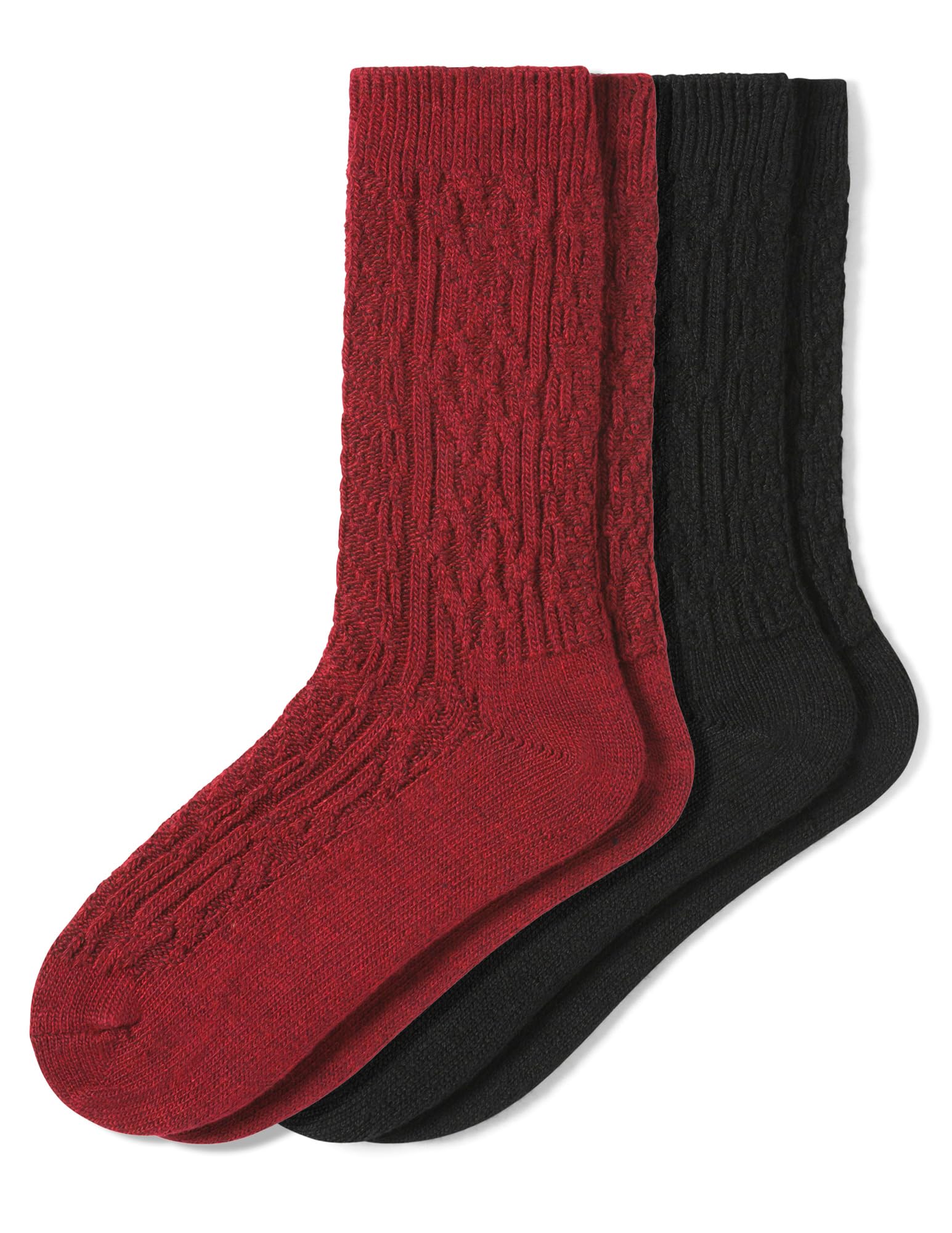 HUE womens Crew Length Boot Socks, 2 Pair Pack