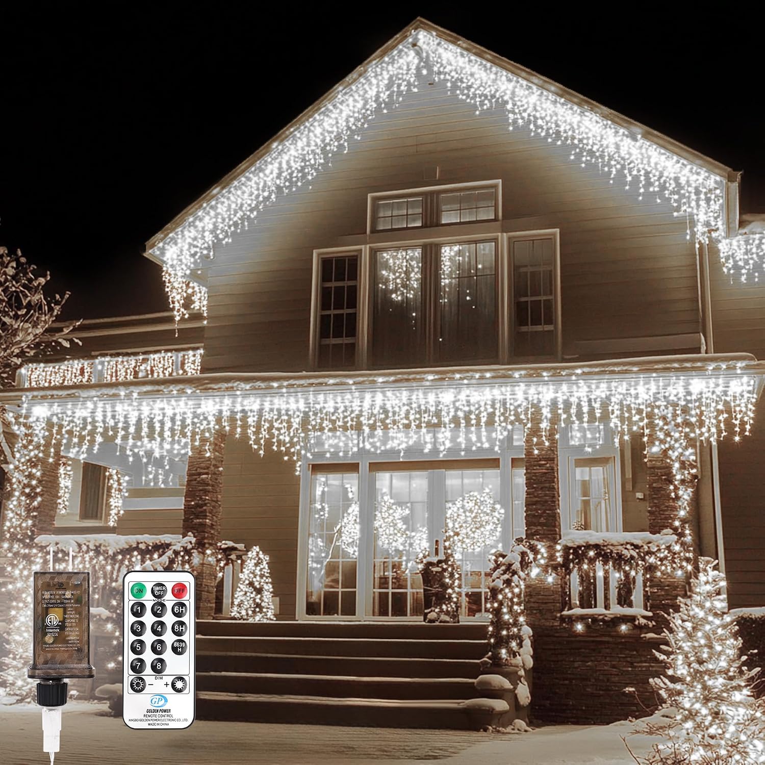 Amazon.com: TOPPORTED Icicle Christmas Lights Outdoor, 520 LED 49.2FT 8 ...