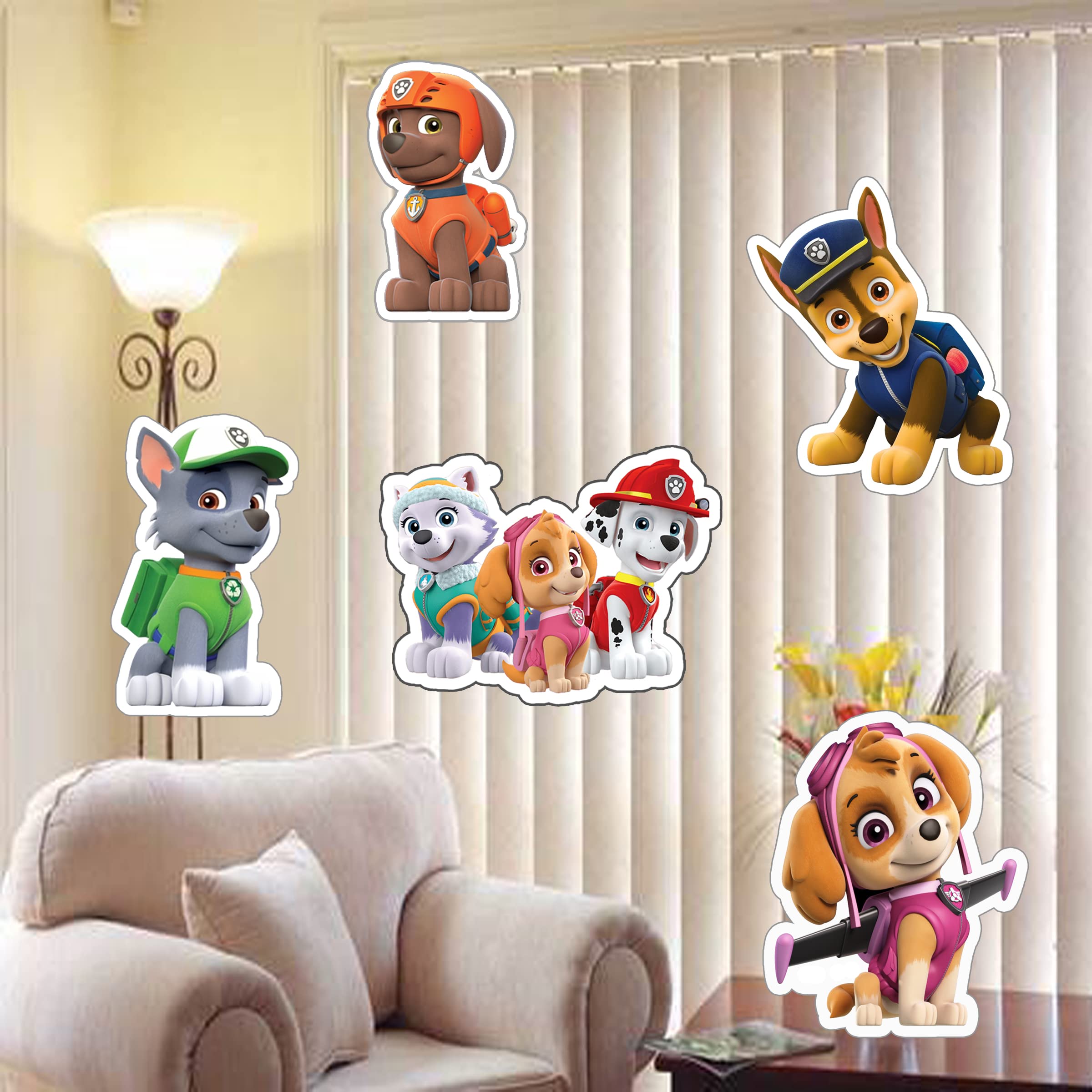 Wonder Party Props Puppies Theme Happy Birthday Cutouts - 10pcs