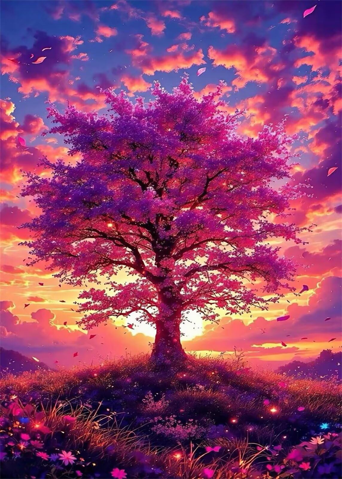 Puzzle para Adultos 1500 Piezas, Árbol de la Vida Amanecer, con Póster, Piezas de Encaje, Letras en la Parte Posterior, Decoración de Pared, Regalo para Adultos (87x57cm)