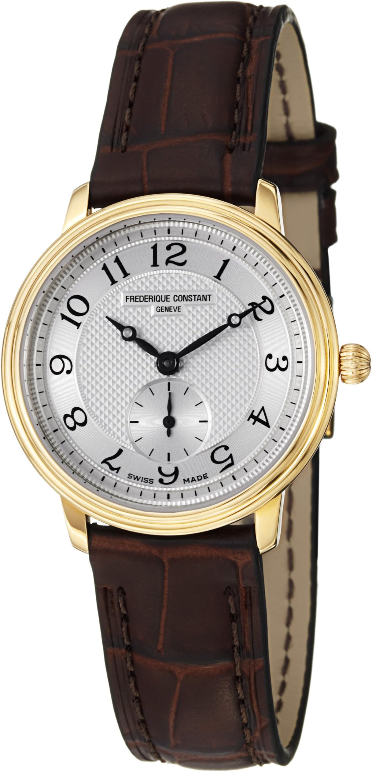 Frederique Constant Women's FC-235AS1S5 Slim Line Dark Brown Leather Strap Watch