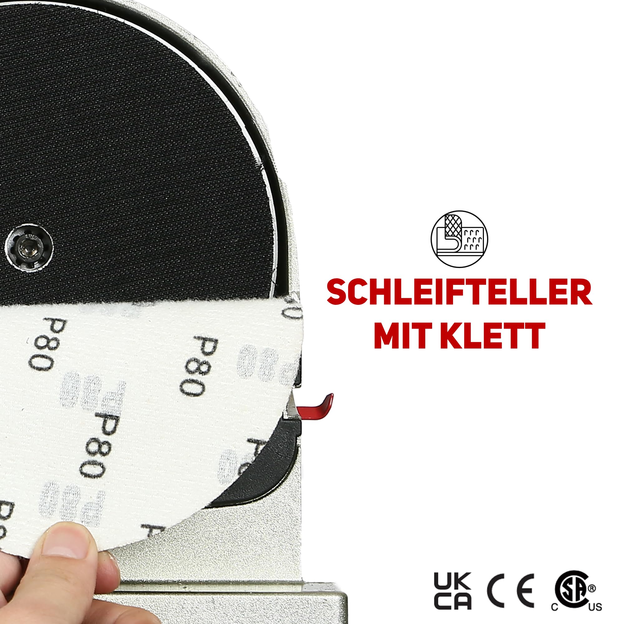 BUCKTOOL 500W Band-Tellerschleifer mit Zubehör | Bandschleifmaschine mit Schleifbandgeschw 9.2 m/s, Schleifteller Drehzahl 2980 U/min