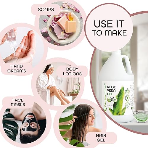 Miniatura 6 de Premium Nature Gel puro de aloe vera para cara y piel seca, alivio de quemaduras solares, gelatina hidratante de piel de planta de aloe vera para el
