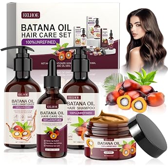 Batana Oil for Hair Growth 4 Pieces Batana Shampoo BaTana Hair Conditioner and BataNa Hair Oil BatanA Hair Mask Organic BaTana Oil Conditioner for Healthier Thicker Smooth Hair