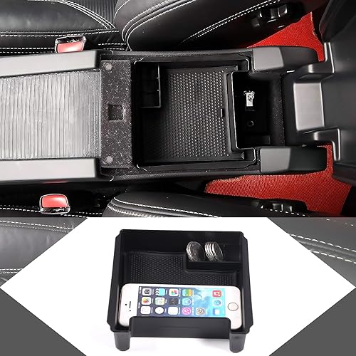 Miniatura 8 de Caja de almacenamiento negra con reposabrazos para consola central, bandeja de teléfono con alfombrilla y logotipo para Volvo S60 S60L V60 XC60