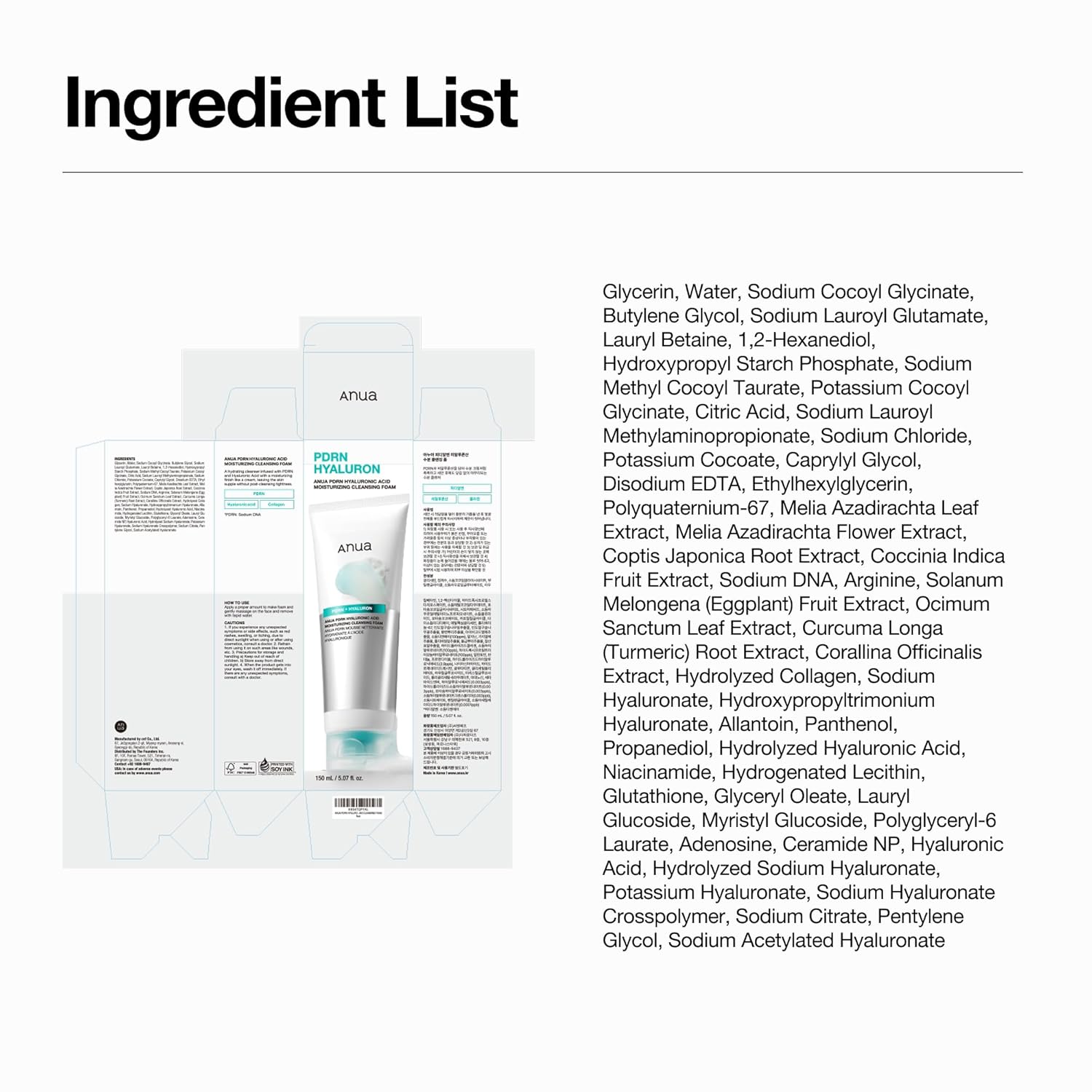 ANUA PDRN Hyaluronic Acid Moisturizing Cleansing Foam, Hydrating Facial Cleanser for Dry Skin, Daily Gentle Face Wash with Salmon DNA, Balancing & Pore Care, Korean Skincare (5.07 fl oz) - Image 9