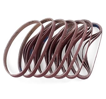 S SATC 1/2x18 Inch Sanding Belts 28 Pcs 4 each of 36/40/60/80/120/180/240 Assorted Grits Sanding Belt Long-Lasting Perfect for Woodworking, Metalworking, and More