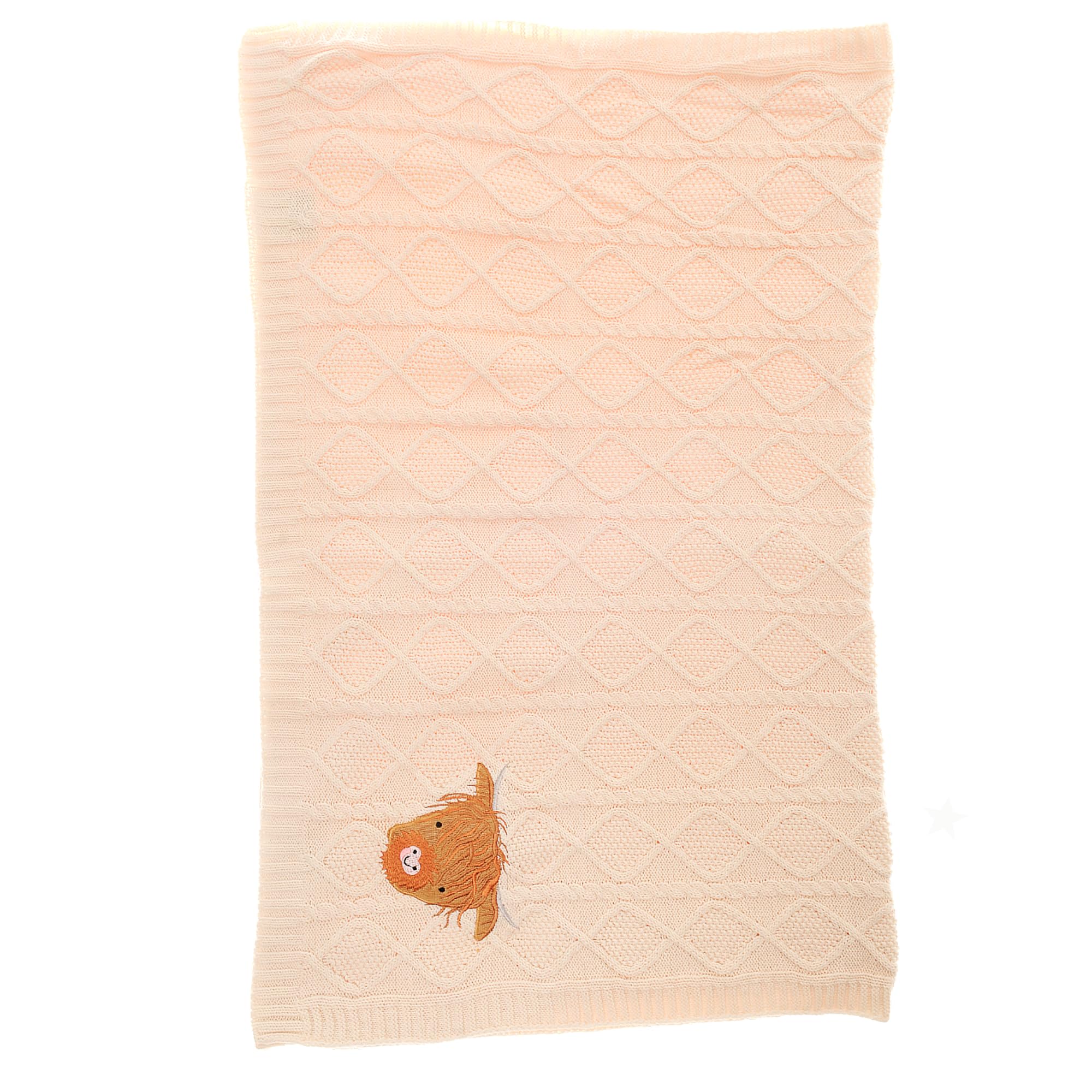 Ziggle Highland Cow Baby Blanket Beige