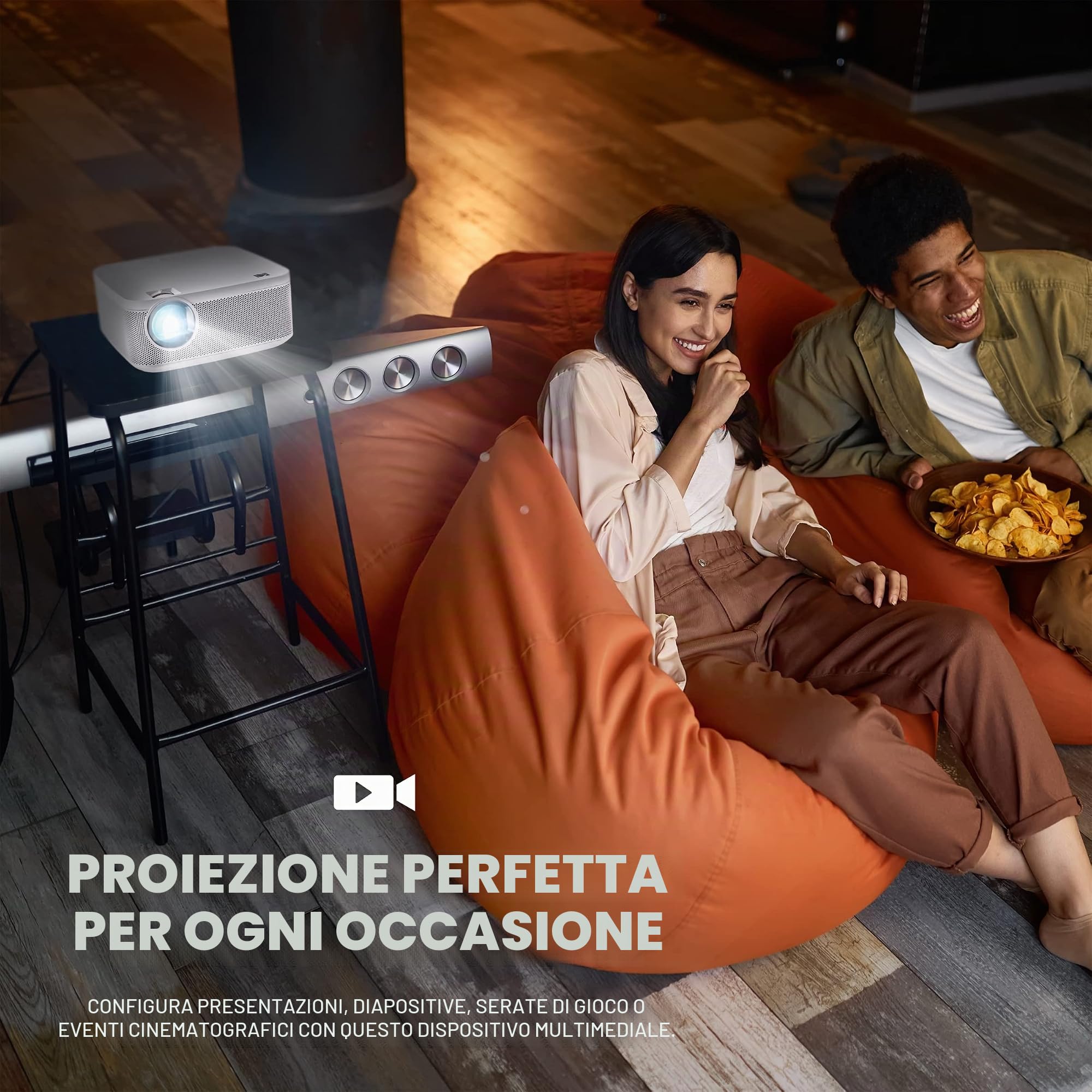 KODAK FLIK X10 Full HD Proiettore multimediale | Mini sistema Home Theater compatto portatile con telecomando, videoproiezione nativa 1080p e cavo HDMI