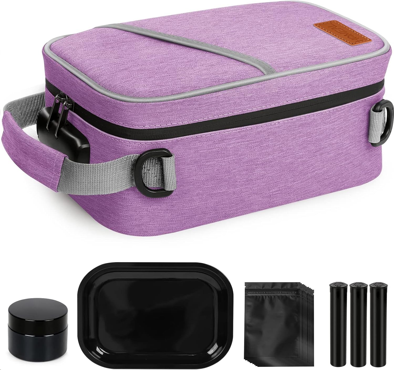 パープルシャンパンボトルとファーケース Amazon.com: HOMEAL Smell Proof Bag, Purple, 10 x 7 x 4.5 inches, 3