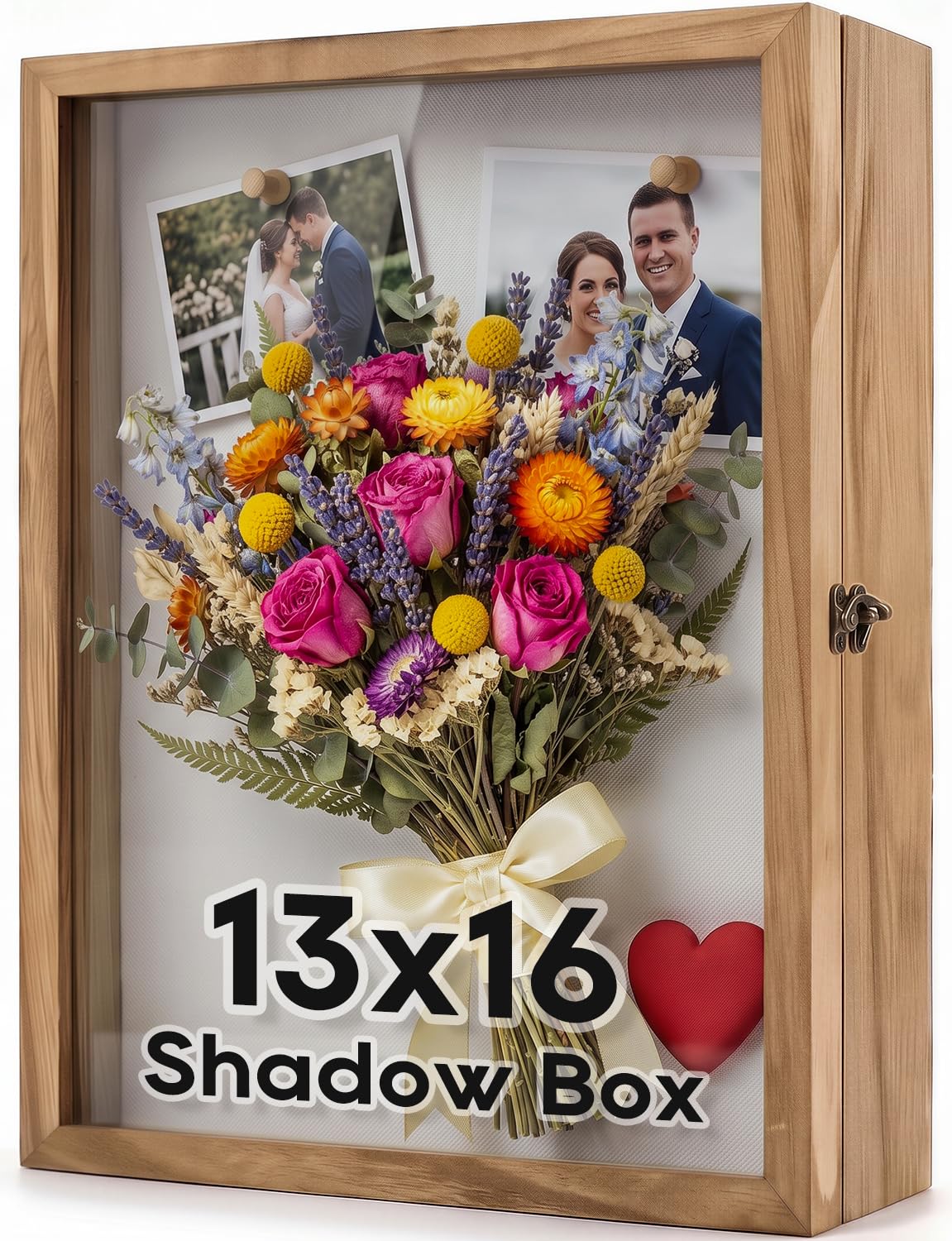 TJ.MOREE Large Shadow Box 13x16 Display Case Wood Picture Frame Carbonized