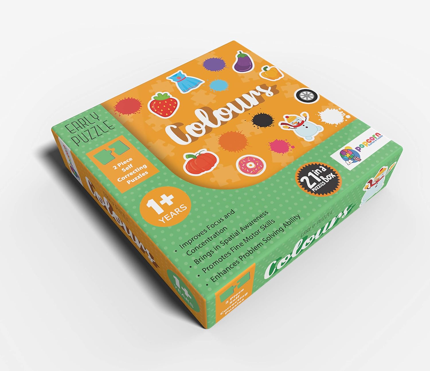 Buy Popcorn Games & Puzzles Colours - 2 Piece Self Correcting Puzzles ...