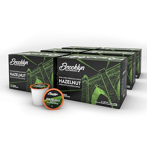 Miniatura 1 de Brooklyn Beans - Cápsulas de café gourmet con sabor a avellana, compatibles con 2.0 cápsulas de café Keurig, 72 unidades