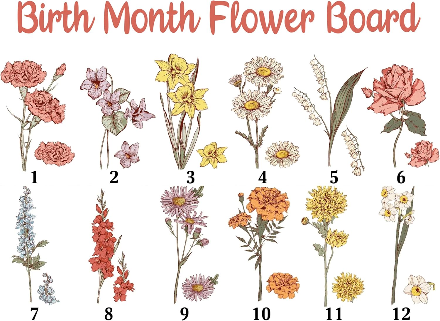 Personalized Grandma's Garden LED Night Light - Custom Birth Month Flowers Printed Lamp, Mom Light Up Sign, Grandma We Love You, Gifts for Mommy, Gifts for Grandma on Christmas, Mother's Day 3