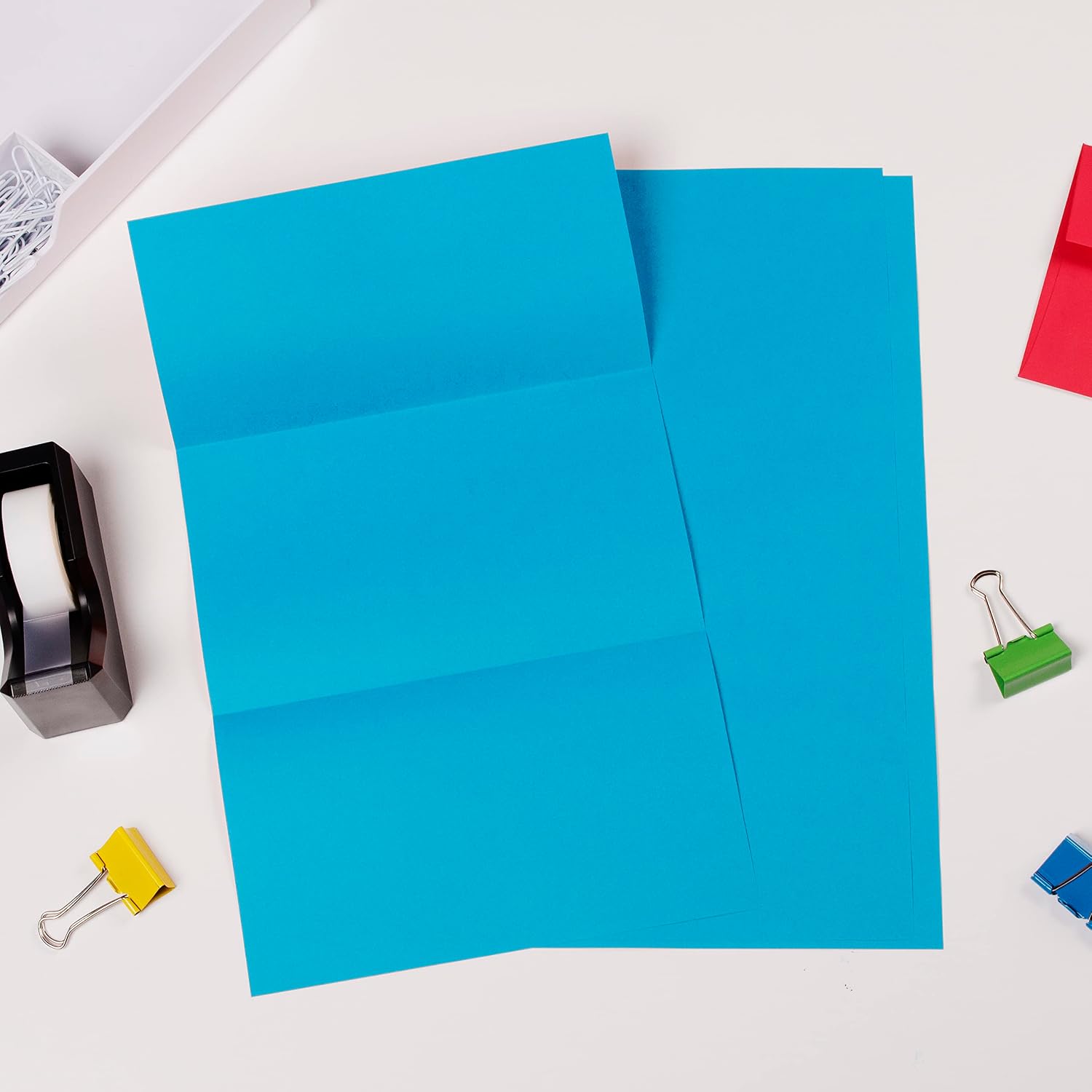 JAM PAPER Legal Colored 24lb Paper - 8.5 x 14 - Blue Recycled - 100 Sheets/Pack
