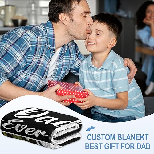 Vista 30 de Regalos personalizados para el día del padre, cumpleaños para papá de hija, esposa, hijo, regalos personalizados para el día del padre, manta con S1