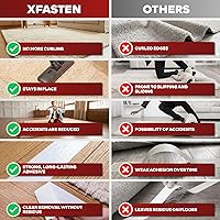 Vista 12 de XFasten Cinta adhesiva de doble cara para alfombras de área, 3 pulgadas x 20 yardas, cinta antideslizante de agarre resistente, funciona como agarre