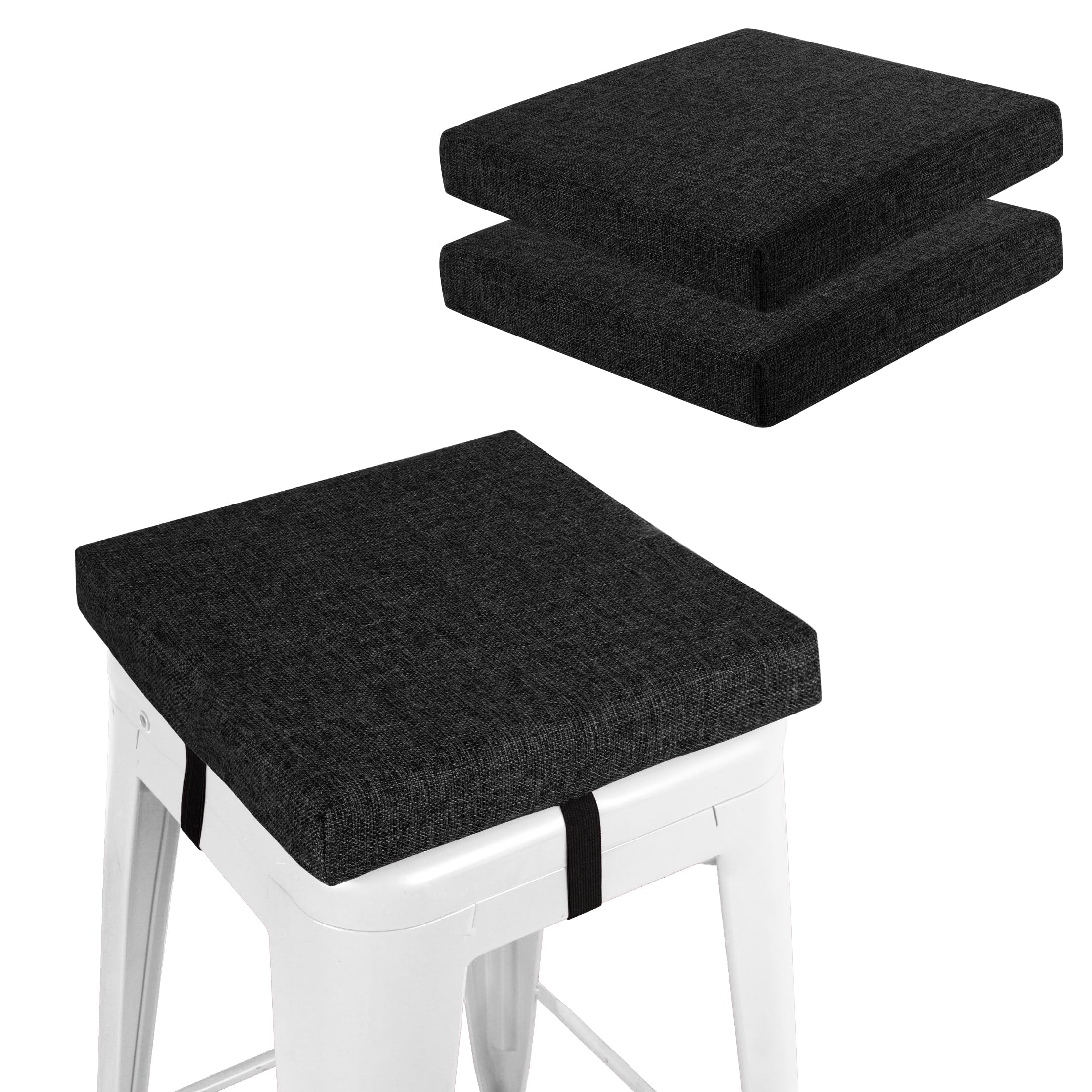 FlyGulls Square Bar Stool Cushions, Set of 2
