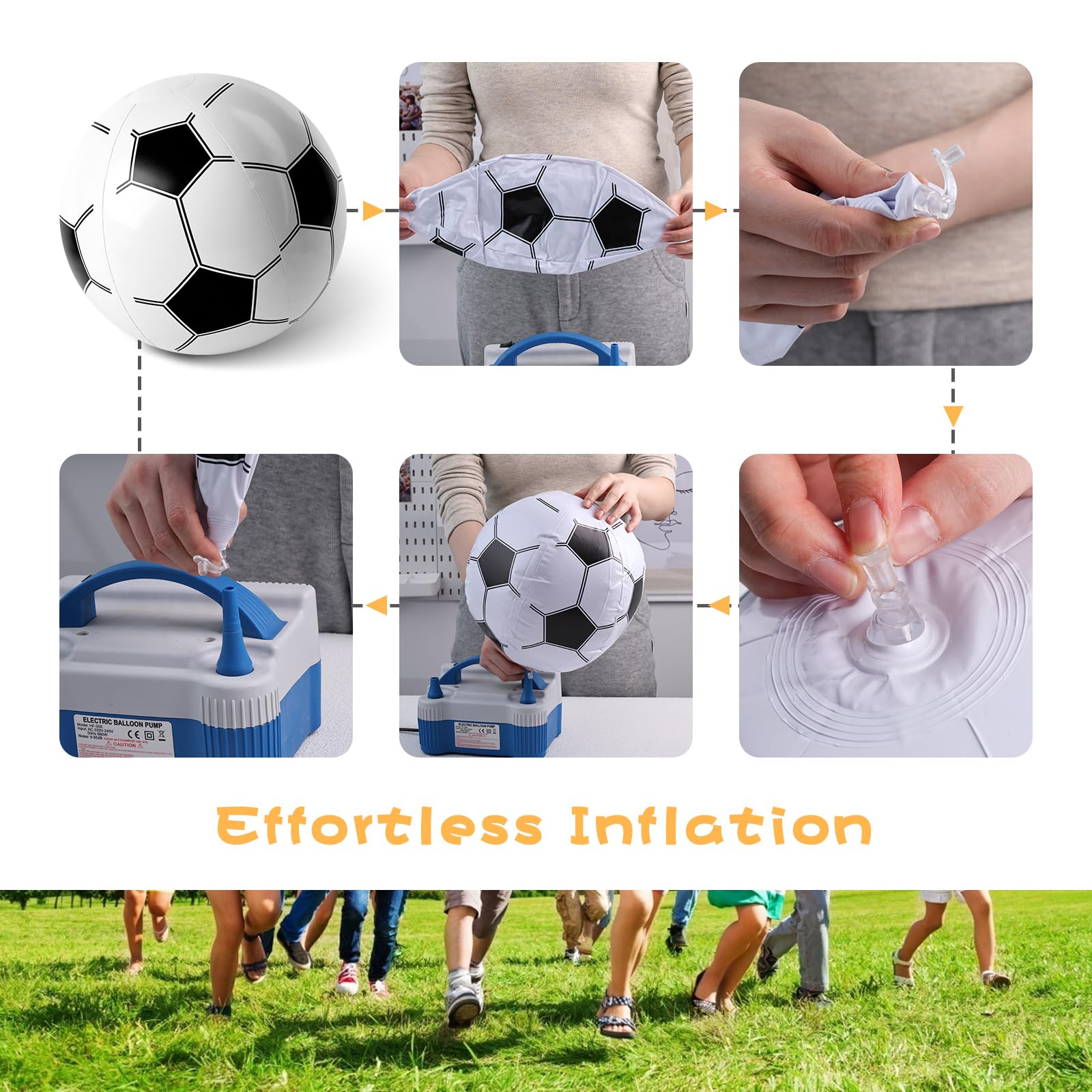 3 pelotas de fútbol inflables, bolas de playa grandes de 12 pulgadas para decoraciones de fiesta de fútbol, recuerdos de fiesta en la piscina 4