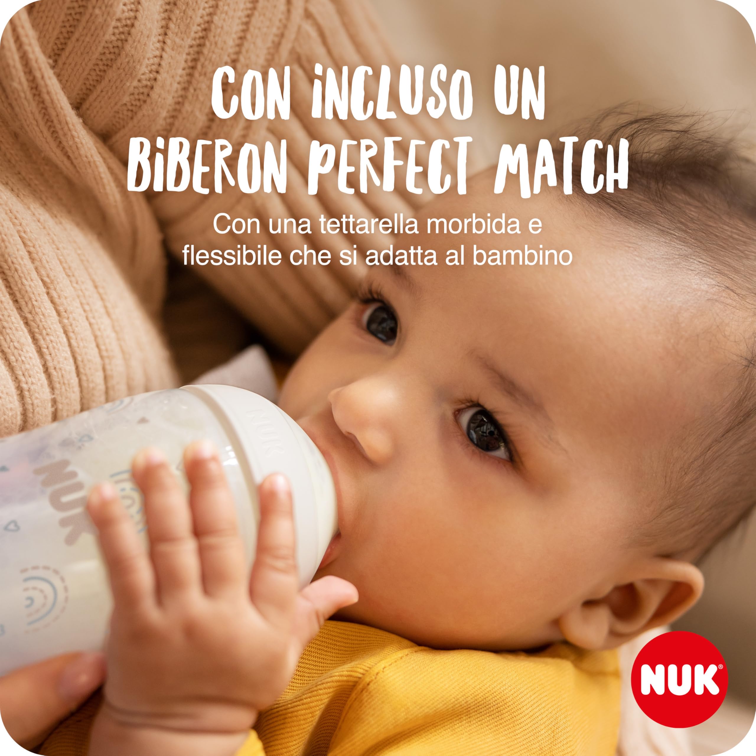 NUK tiralatte manuale | Cuscinetto in morbido silicone | Leva ergonomica | 2 x biberon Perfect Match | 150 ml | 2 x cuscinetti per il seno monouso NUK High Performance