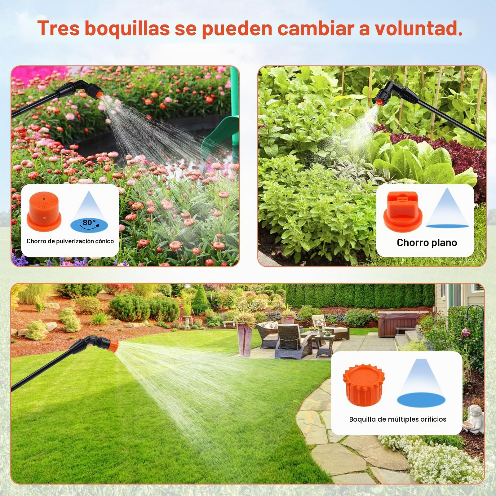 Barra de pulverización de poli 4 boquillas con conexión de latón de 1/4", barra de pulverización equipada con dos tipos de boquillas, longitud DIY de hasta 74,8" (1,9 m) para riego de tractor en
