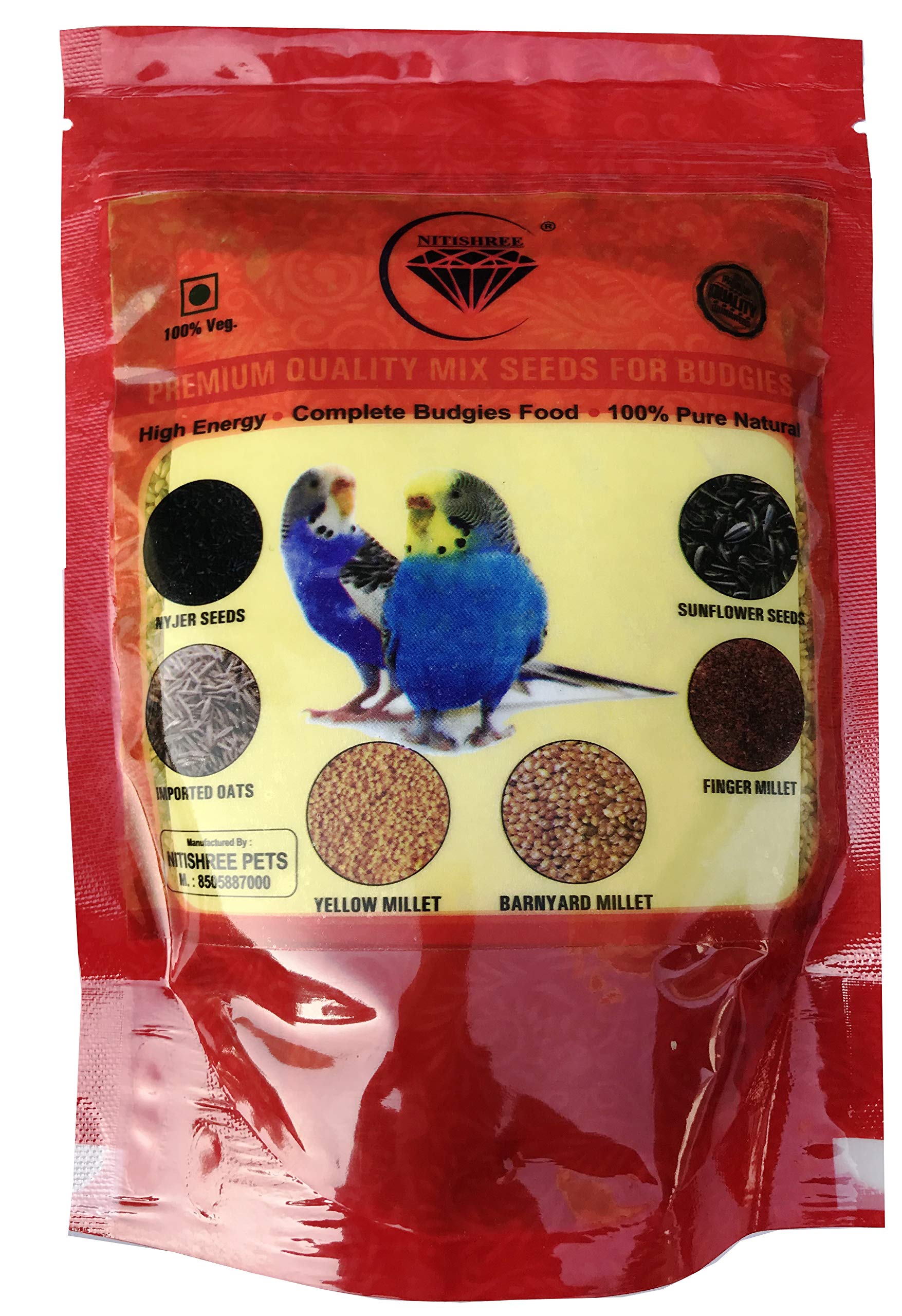 Nitishree ® Premium Birds Food for All Budgies and Parakeet | Daily Birds Food Seed Mix-250 gm (B08SMQ5VXV) Amazon Price History, Amazon Price Tracker