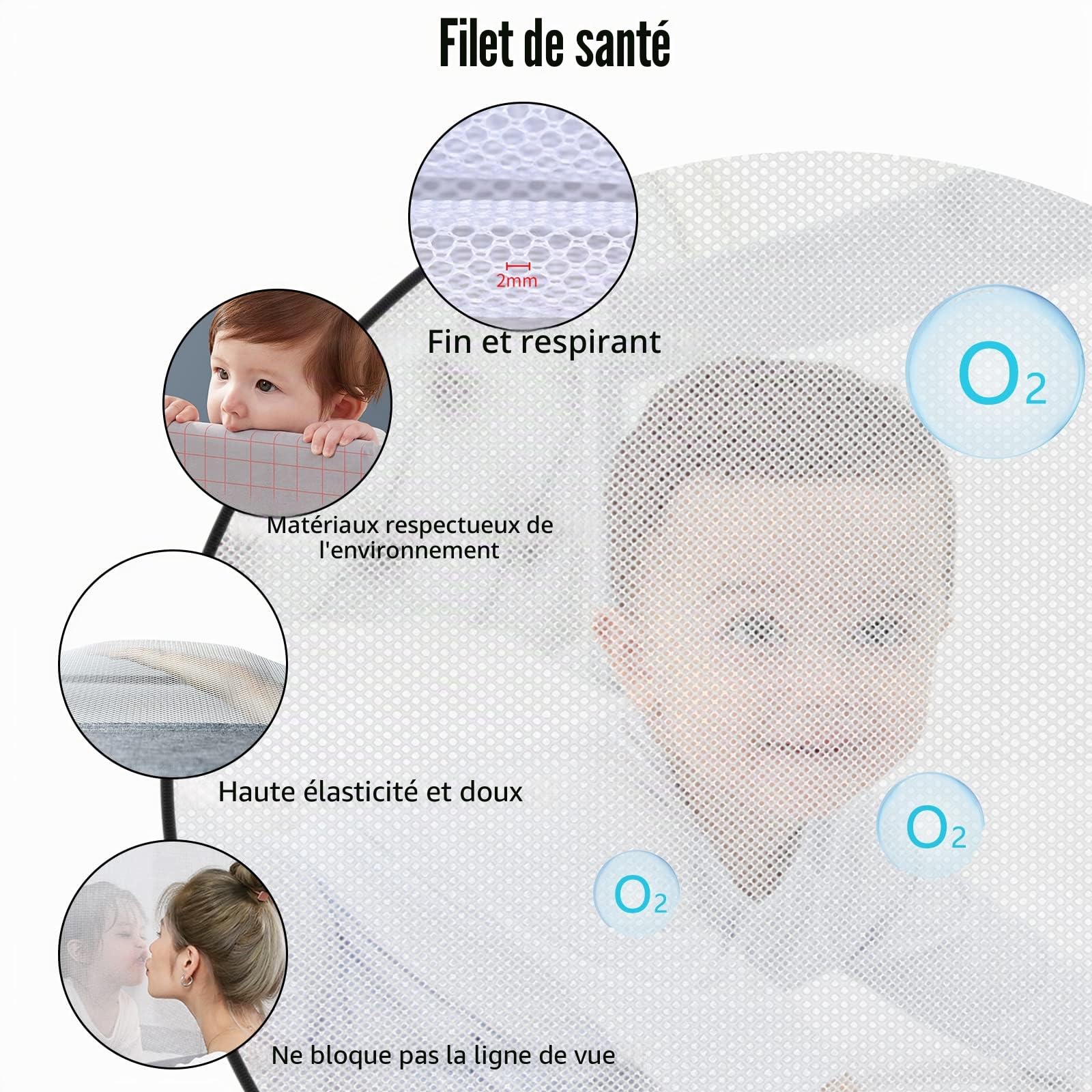 UISEBRT Barrière de lit pour enfants, 180 cm, réglable en hauteur, protection anti-chute, gris