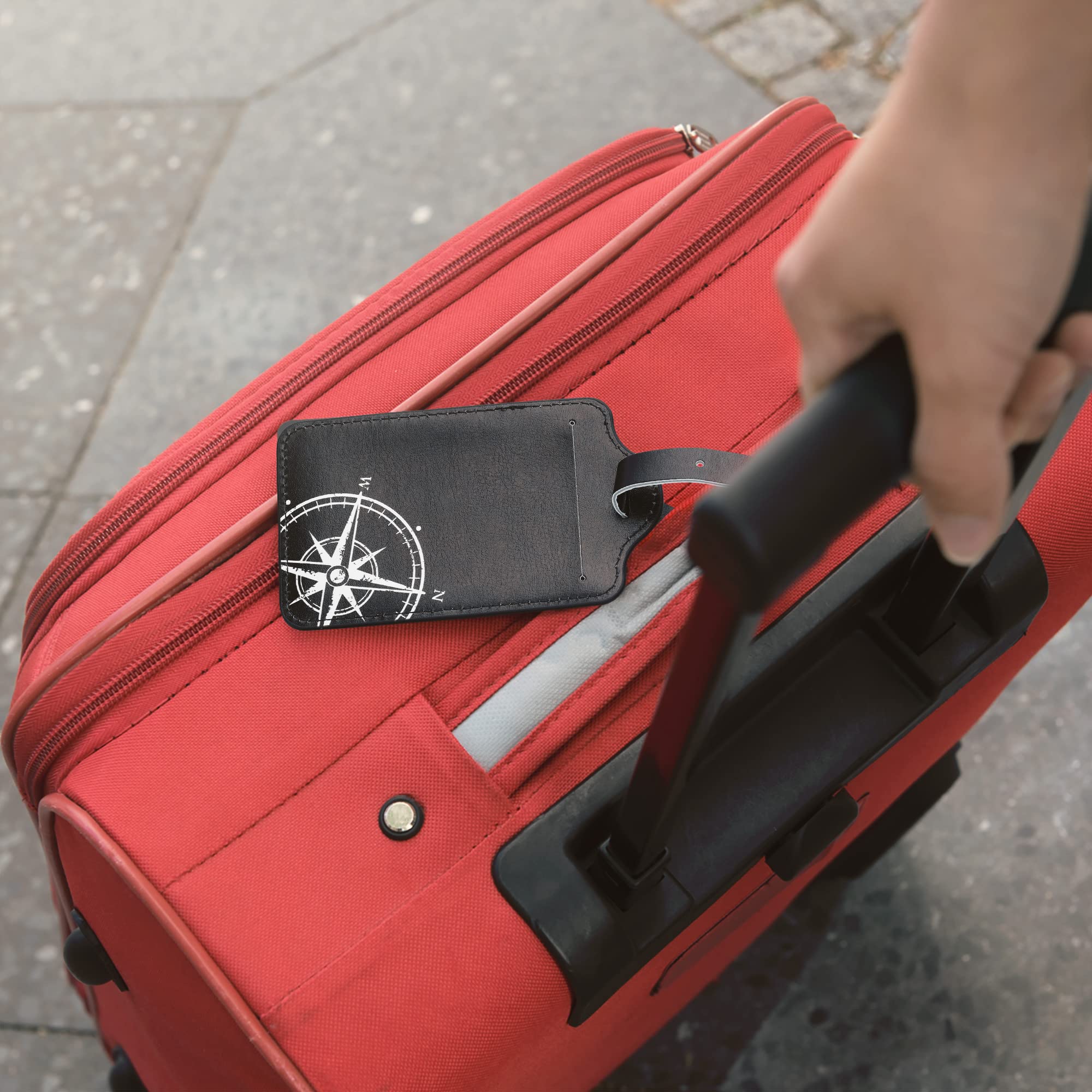kwmobile Set 2X Targhetta Bagaglio a Mano - Etichetta Valigia Stiva - Accessorio da Viaggio in Similpelle