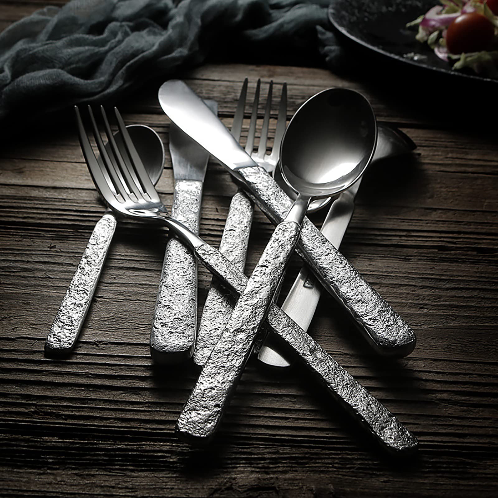 Besteckset, Besteckset für 18 Personen, 72-teilig. Luxuriöse Bestecksets, hochglanzpoliertes Besteckset, Elegantes Tafelbesteck für Zuhause/wichtige Abendessen (18 Sets mit 72 Teilen) R10