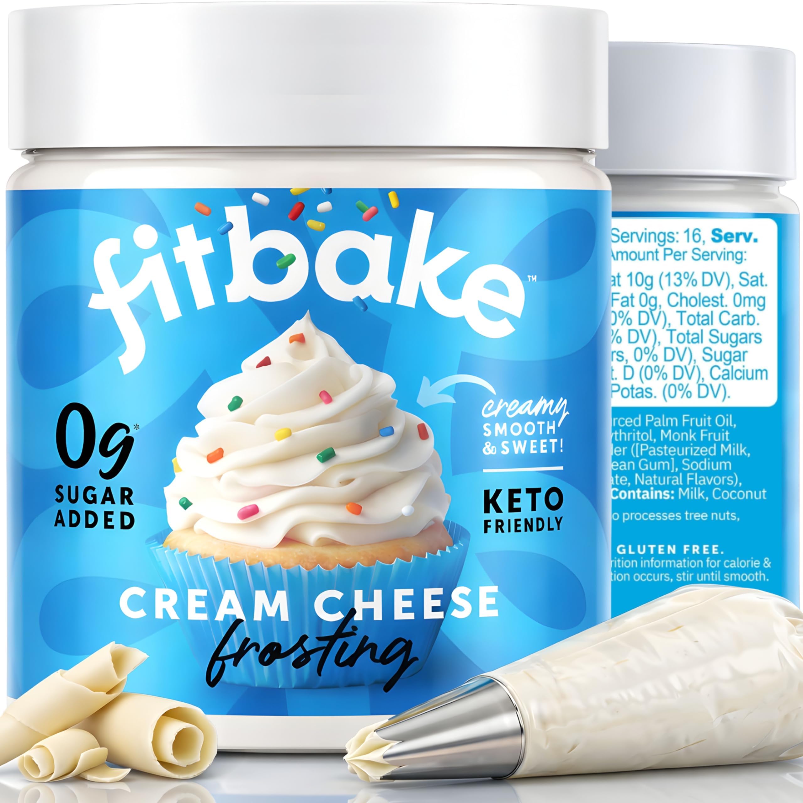 - Cream Cheese Frosting | Keto Frosting for Low Carb Desserts | Sugar Free Cream Cheese Keto Icing | 0g Net Carbs Per Serving | Gluten Free | Naturally Sweetened Low Carb Food Keto Friendly 8oz