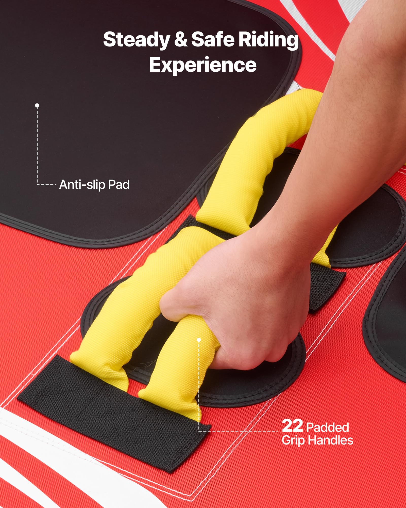 VEVOR Flotador de Arrastre Inflable 4 Personas 219x206 cm 308 kg para Deportes Acuáticos