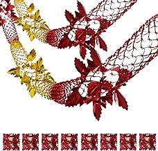 8pcs Gold & Red Foil Christmas Ceiling Decorations - Indoor Hanging Garland for Xmas and New Year Party