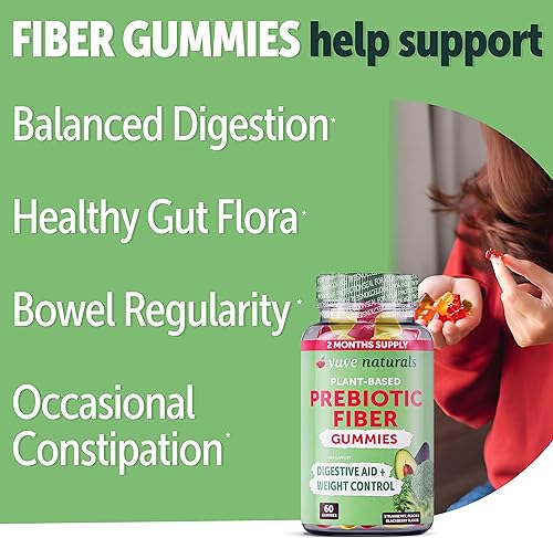 Miniatura 2 de Yuve Gomitas de fibra - Deliciosas - Suplemento de goma de fibra soluble de 0.11 oz - Apoya la salud digestiva y la regularidad - Gomitas de fibra