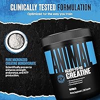 Vista 5 de Animal Micronized Creatine Monohydrate Capsules - 300 Caps, 2500mg per Serving to Support Muscle Growth, Endurance, ATP Production, Cognitive