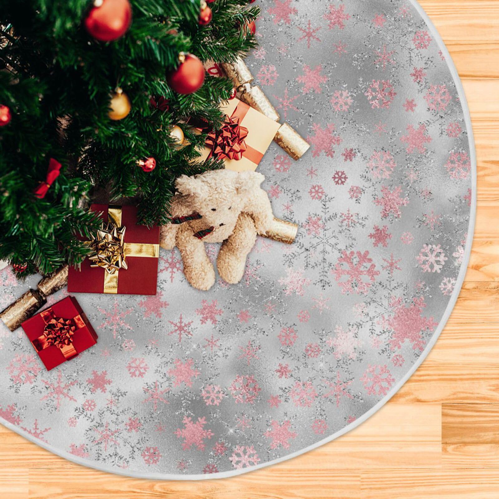 Gonna per albero di Natale con paillettes, 122 cm, rotonda, in