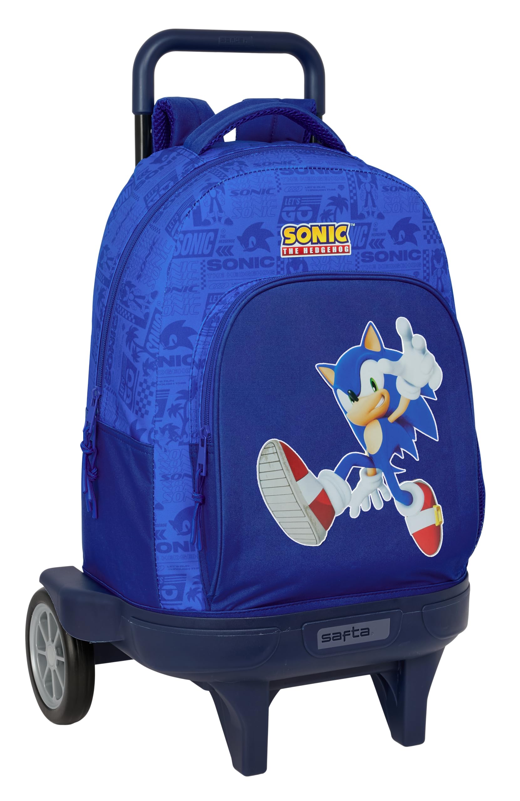 SONIC - Mochila Grande con Ruedas, Compact Evolución, Extraíble, Ideal para Niños de Diferentes Edades, Cómoda y Versátil, Calidad y Resistencia, 33x22x45 cm